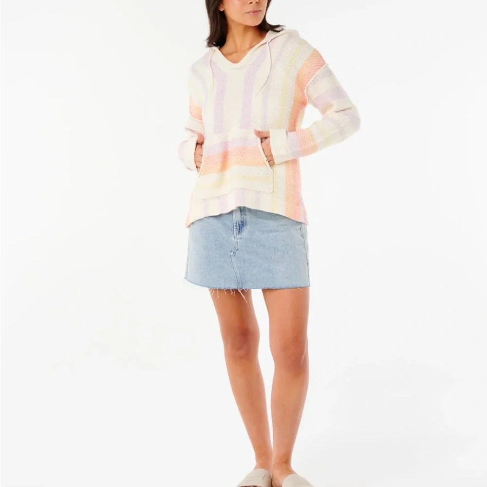 RIP CURL NEON ISLES KNIT PONCHO PULLOVER BEACH WEAR SZ M - Picture 3 of 10